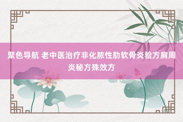 聚色导航 老中医治疗非化脓性肋软骨炎验方肩周炎秘方殊效方