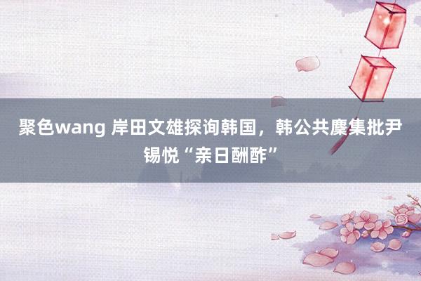 聚色wang 岸田文雄探询韩国，韩公共麇集批尹锡悦“亲日酬酢”