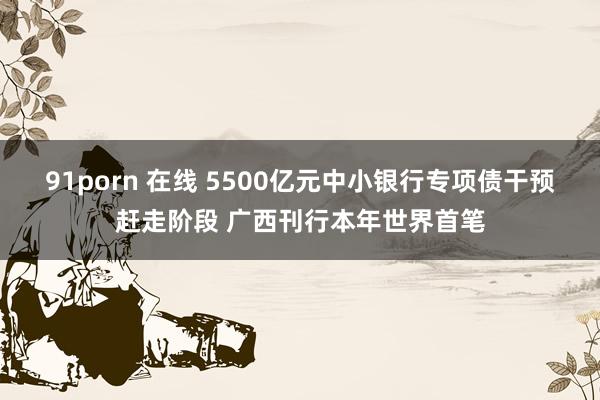 91porn 在线 5500亿元中小银行专项债干预赶走阶段 广西刊行本年世界首笔