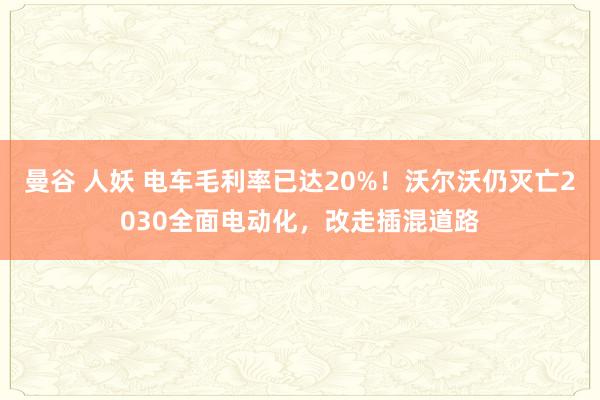 曼谷 人妖 电车毛利率已达20%！沃尔沃仍灭亡2030全面电动化，改走插混道路