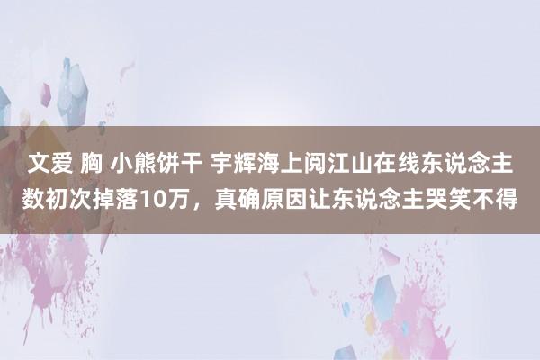 文爱 胸 小熊饼干 宇辉海上阅江山在线东说念主数初次掉落10万，真确原因让东说念主哭笑不得