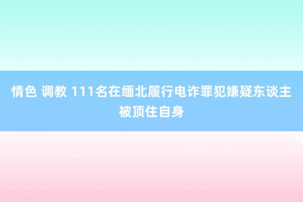 情色 调教 111名在缅北履行电诈罪犯嫌疑东谈主被顶住自身