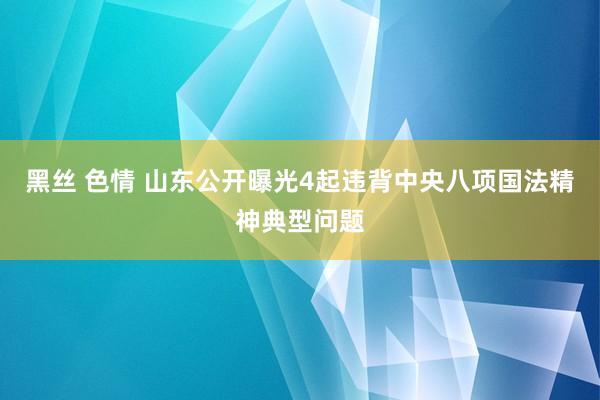 黑丝 色情 山东公开曝光4起违背中央八项国法精神典型问题