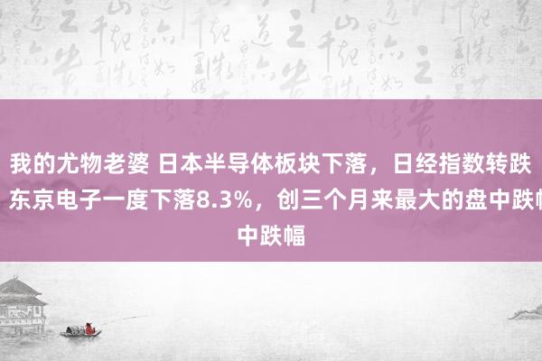 我的尤物老婆 日本半导体板块下落，日经指数转跌！东京电子一度下落8.3%，创三个月来最大的盘中跌幅