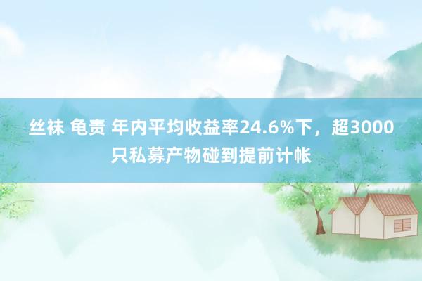 丝袜 龟责 年内平均收益率24.6%下，超3000只私募产物碰到提前计帐