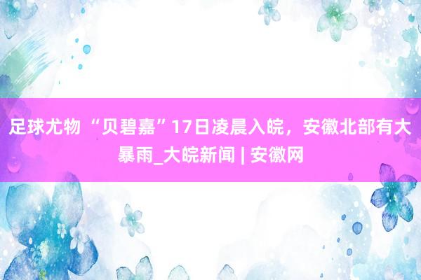 足球尤物 ﻿“贝碧嘉”17日凌晨入皖，安徽北部有大暴雨_大皖新闻 | 安徽网