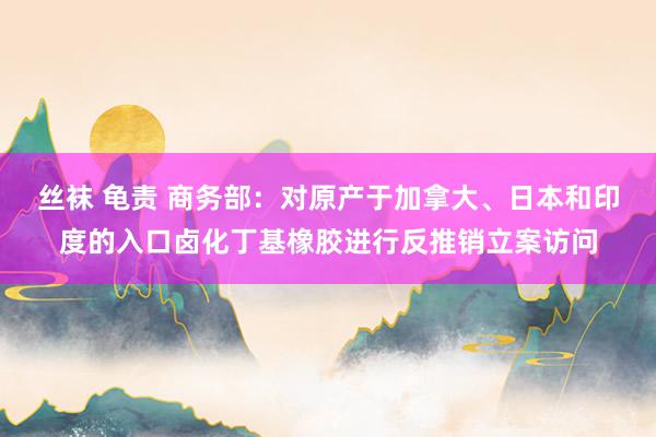 丝袜 龟责 商务部：对原产于加拿大、日本和印度的入口卤化丁基橡胶进行反推销立案访问