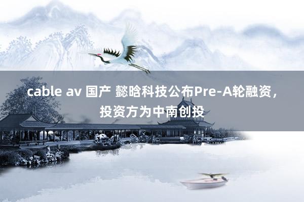 cable av 国产 懿晗科技公布Pre-A轮融资，投资方为中南创投