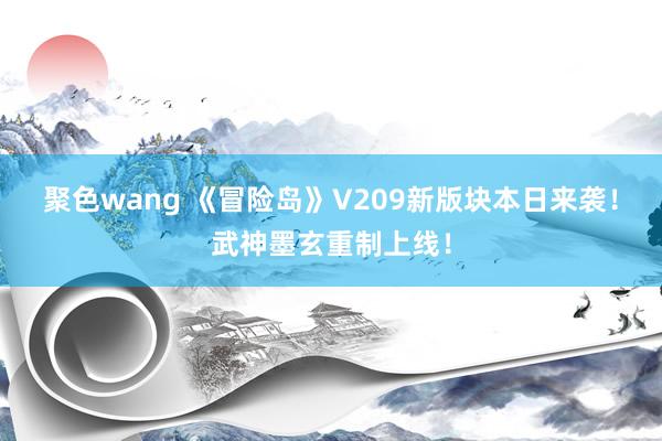 聚色wang 《冒险岛》V209新版块本日来袭！武神墨玄重制上线！