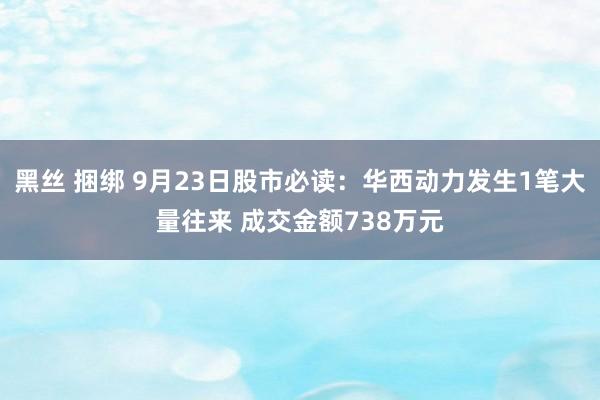 黑丝 捆绑 9月23日股市必读：华西动力发生1笔大量往来 成交金额738万元