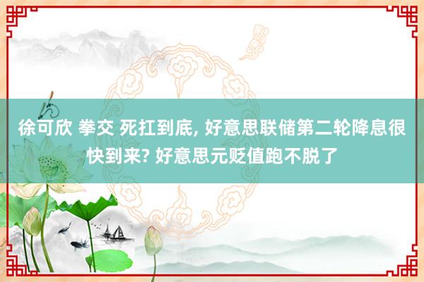 徐可欣 拳交 死扛到底， 好意思联储第二轮降息很快到来? 好意思元贬值跑不脱了