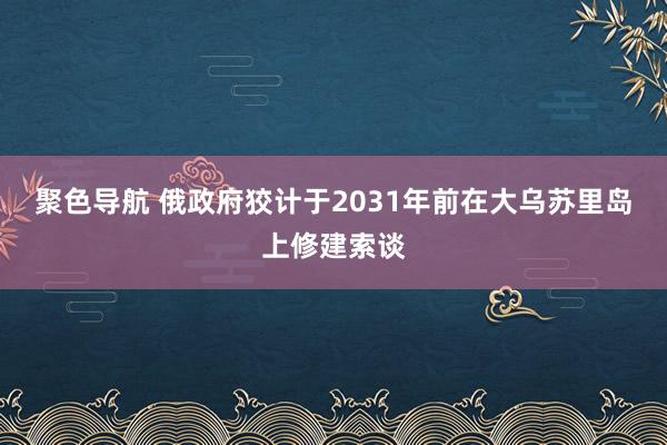 聚色导航 俄政府狡计于2031年前在大乌苏里岛上修建索谈