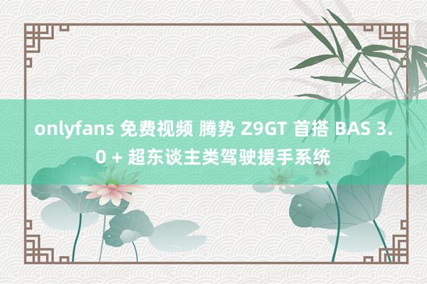 onlyfans 免费视频 腾势 Z9GT 首搭 BAS 3.0 + 超东谈主类驾驶援手系统