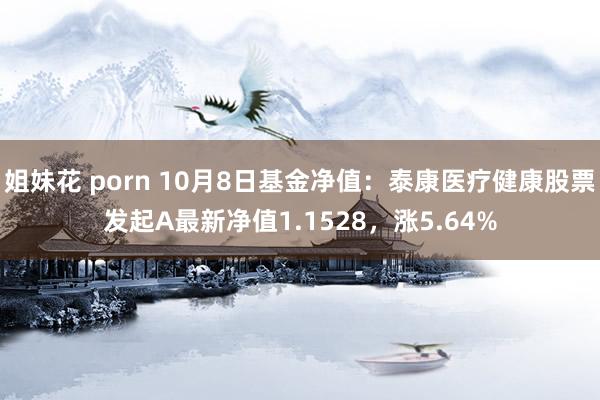 姐妹花 porn 10月8日基金净值：泰康医疗健康股票发起A最新净值1.1528，涨5.64%