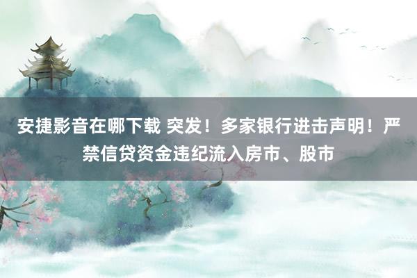 安捷影音在哪下载 突发！多家银行进击声明！严禁信贷资金违纪流入房市、股市