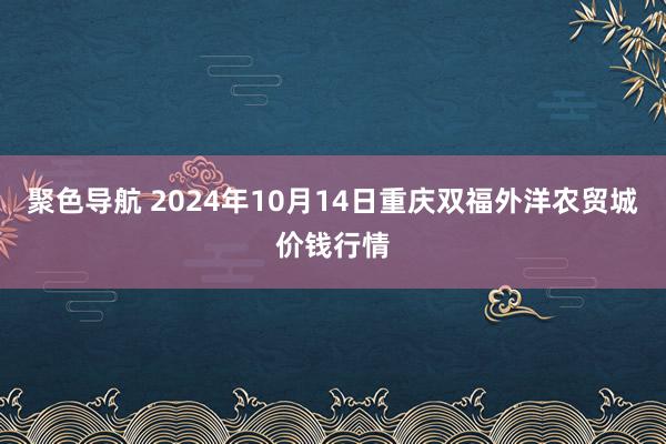 聚色导航 2024年10月14日重庆双福外洋农贸城价钱行情