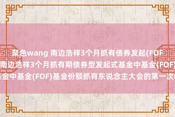 聚色wang 南边浩祥3个月抓有债券发起(FOF): 对于以通信状态召开南边浩祥3个月抓有期债券型发起式基金中基金(FOF)基金份额抓有东说念主大会的第一次教唆性公告