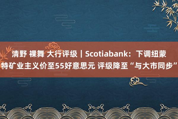 清野 裸舞 大行评级｜Scotiabank：下调纽蒙特矿业主义价至55好意思元 评级降至“与大市同步”