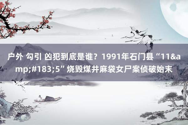 户外 勾引 凶犯到底是谁？1991年石门县“11&#183;5”烧毁煤井麻袋女尸案侦破始末