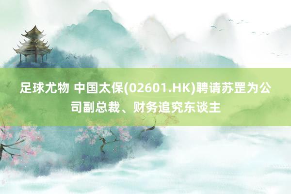 足球尤物 中国太保(02601.HK)聘请苏罡为公司副总裁、财务追究东谈主