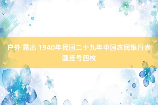 户外 露出 1940年民国二十九年中国农民银行壹圆连号四枚