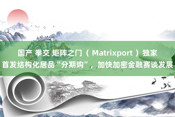 国产 拳交 矩阵之门（ Matrixport ）独家首发结构化居品“分期购”，加快加密金融赛谈发展