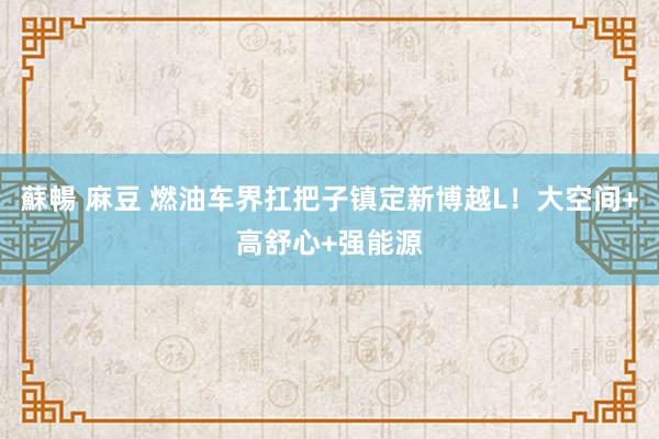 蘇暢 麻豆 燃油车界扛把子镇定新博越L！大空间+高舒心+强能源