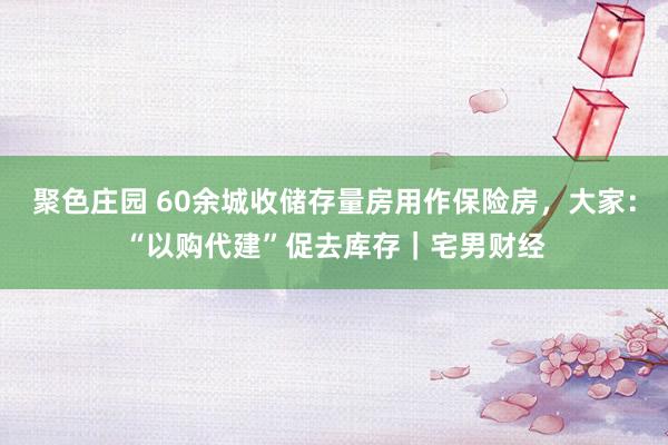 聚色庄园 60余城收储存量房用作保险房，大家：“以购代建”促去库存｜宅男财经