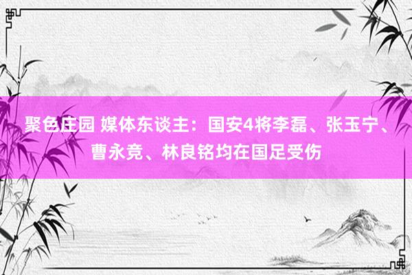 聚色庄园 媒体东谈主：国安4将李磊、张玉宁、曹永竞、林良铭均在国足受伤