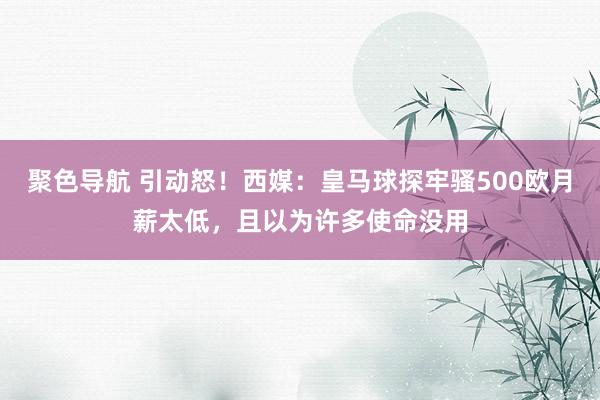 聚色导航 引动怒！西媒：皇马球探牢骚500欧月薪太低，且以为许多使命没用