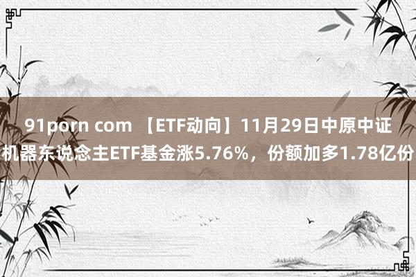 91porn com 【ETF动向】11月29日中原中证机器东说念主ETF基金涨5.76%，份额加多1.78亿份