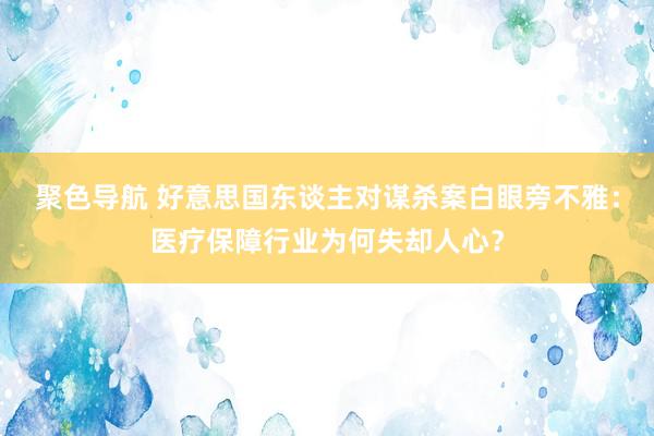 聚色导航 好意思国东谈主对谋杀案白眼旁不雅：医疗保障行业为何失却人心？