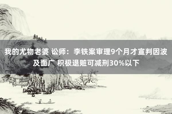 我的尤物老婆 讼师：李铁案审理9个月才宣判因波及面广 积极退赃可减刑30%以下