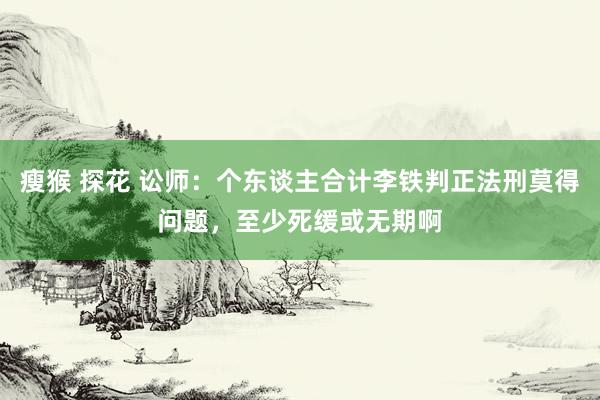 瘦猴 探花 讼师：个东谈主合计李铁判正法刑莫得问题，至少死缓或无期啊