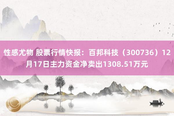 性感尤物 股票行情快报：百邦科技（300736）12月17日主力资金净卖出1308.51万元