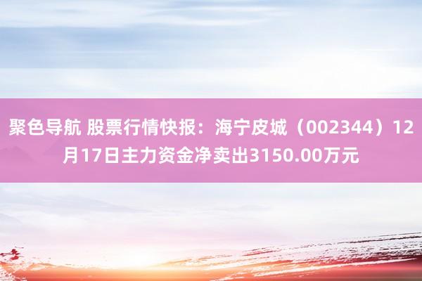 聚色导航 股票行情快报：海宁皮城（002344）12月17日主力资金净卖出3150.00万元