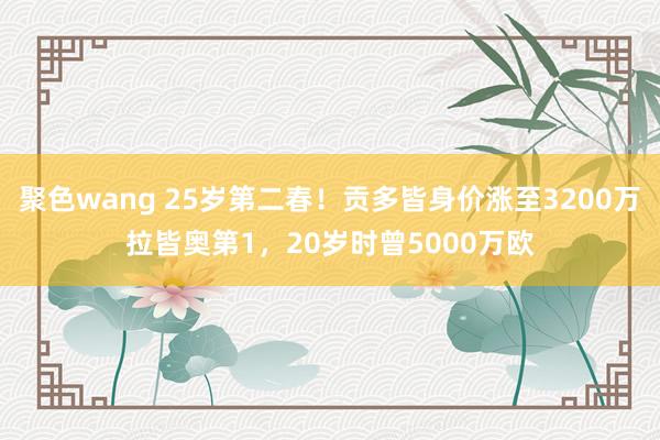 聚色wang 25岁第二春！贡多皆身价涨至3200万拉皆奥第1，20岁时曾5000万欧