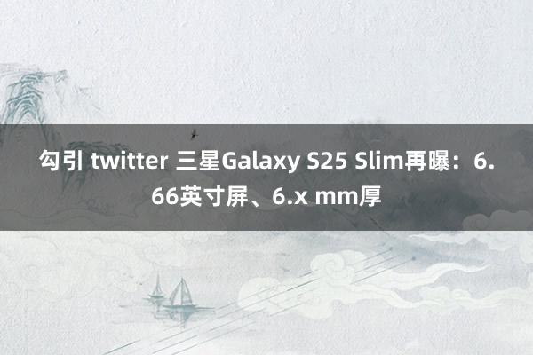 勾引 twitter 三星Galaxy S25 Slim再曝：6.66英寸屏、6.x mm厚