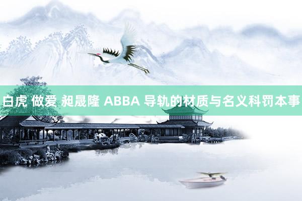 白虎 做爱 昶晟隆 ABBA 导轨的材质与名义科罚本事