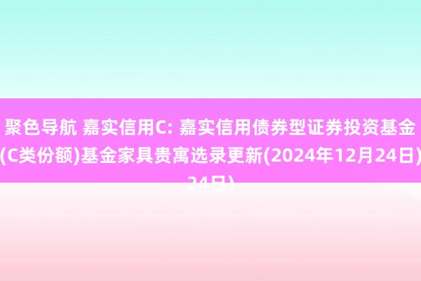 聚色导航 嘉实信用C: 嘉实信用债券型证券投资基金(C类份额)基金家具贵寓选录更新(2024年12月24日)