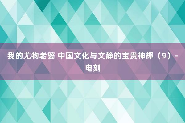 我的尤物老婆 中国文化与文静的宝贵神輝（9）-电刻