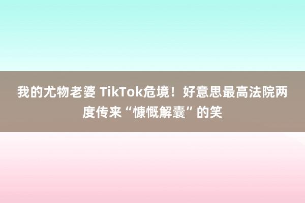 我的尤物老婆 TikTok危境！好意思最高法院两度传来“慷慨解囊”的笑