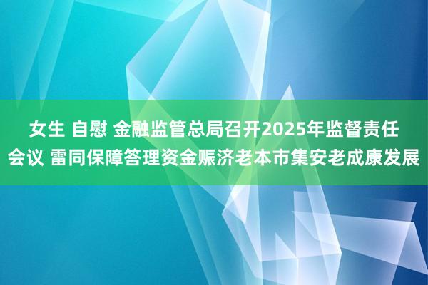 女生 自慰 金融监管总局召开2025年监督责任会议 雷同保障答理资金赈济老本市集安老成康发展