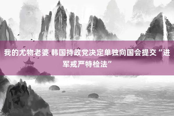 我的尤物老婆 韩国持政党决定单独向国会提交“进军戒严特检法”